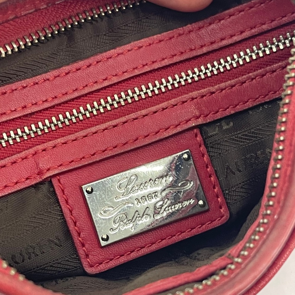 Ralph Lauren Leather Crossbody Red Crest‎ Logo LXVII Heritage Equestrian Purse - Picture 9 of 14